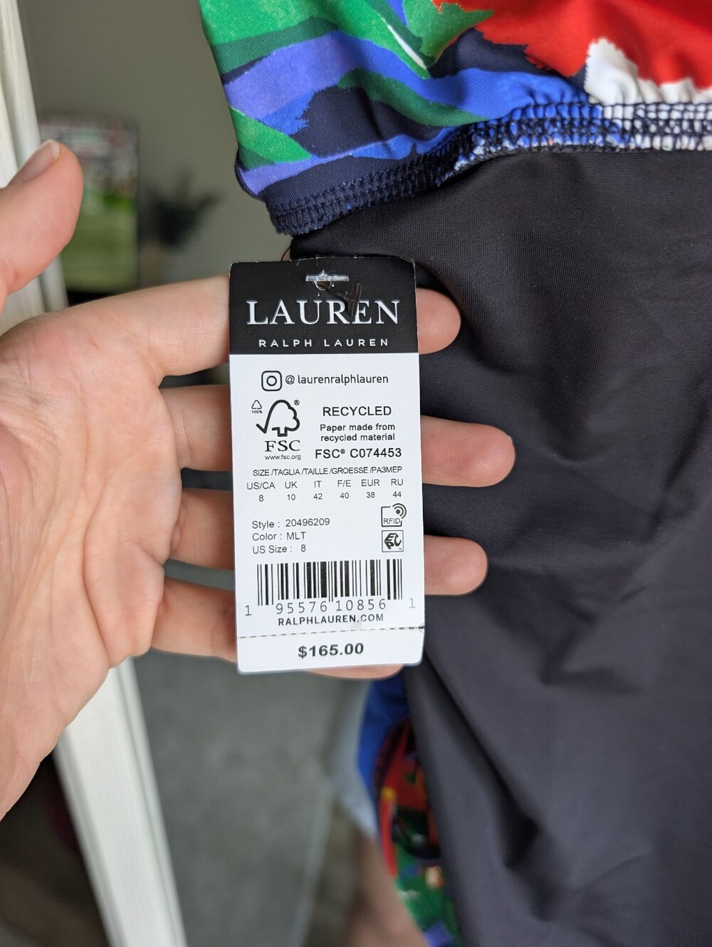 NWT Lauren Ralph Lauren Floral Ruched One Piece Swimsuit Size 8 MSRP $165 - Picture 13 of 14